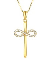 nice real yellow gold cross necklace 